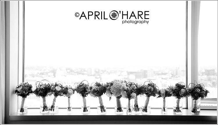I usually prefer color for bouquet photos but really liked how the B&W version turned out here.
