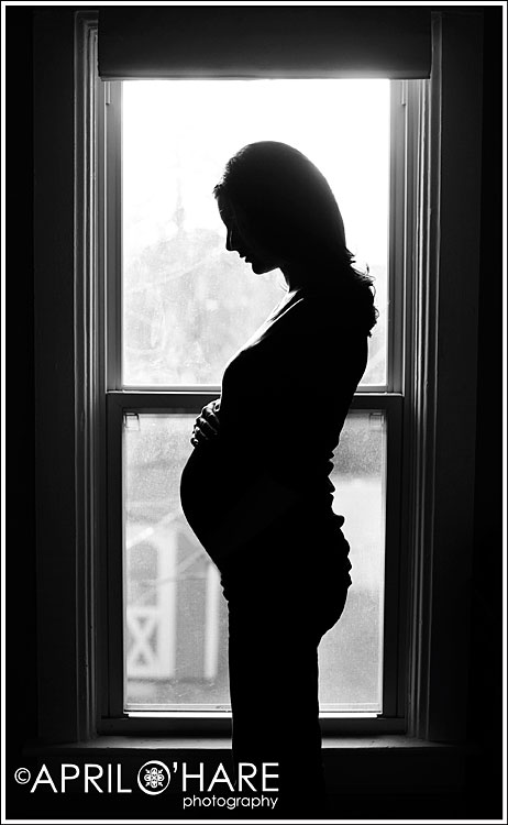 B&W Silhouette Maternity Photography