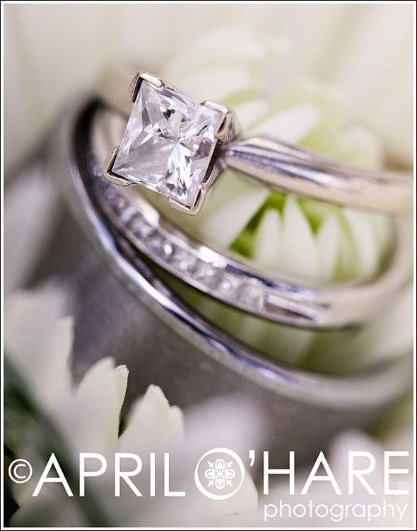Square Wedding Ring Detail Photograph