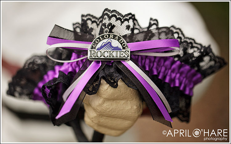 Rockies Baseball Purple & Black Wedding Garter