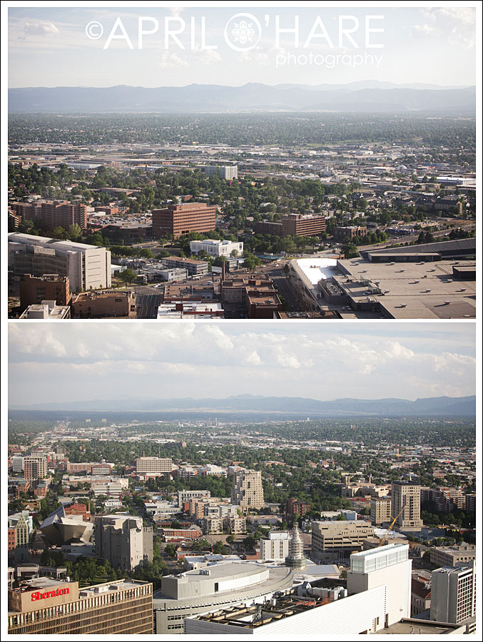 View from a wedding reception held at the Grand Hyatt's Pinnacle Club in Denver CO
