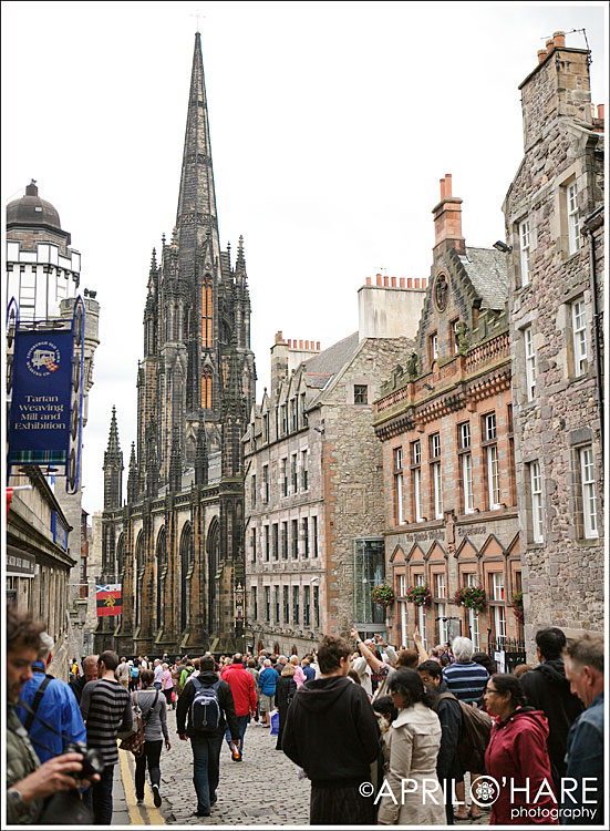 Crowded view of the Royal Mile
