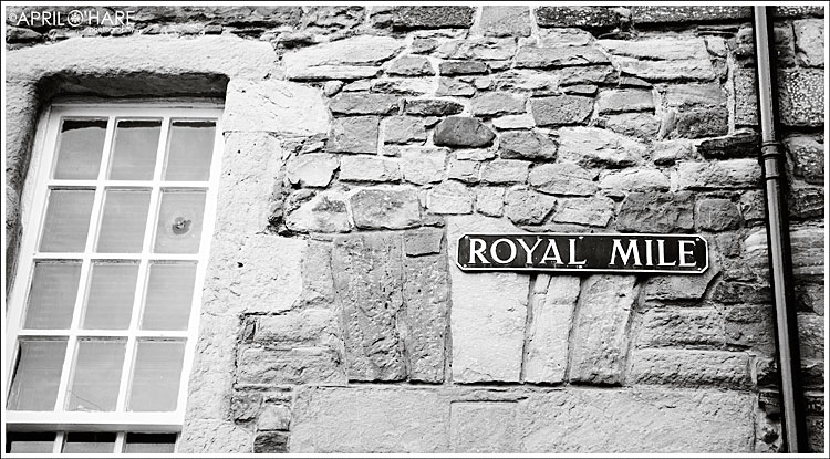 Sign for the Royal Mile in Scotland