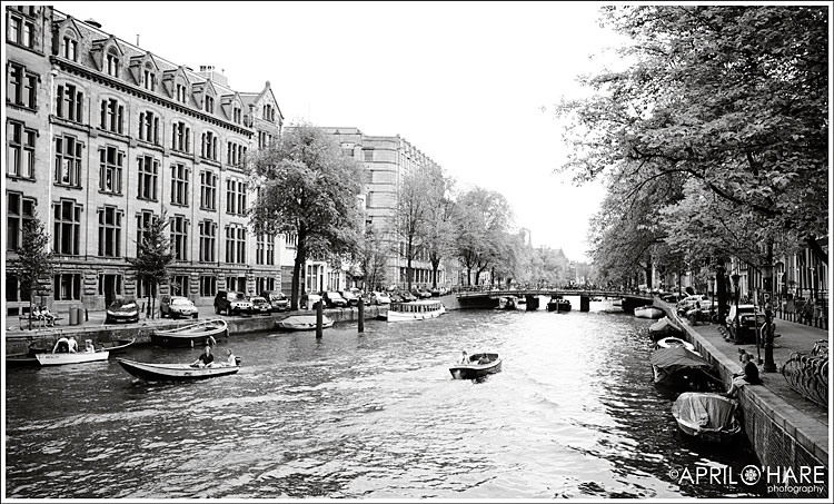 A summertime view of an Amsterdam Canal