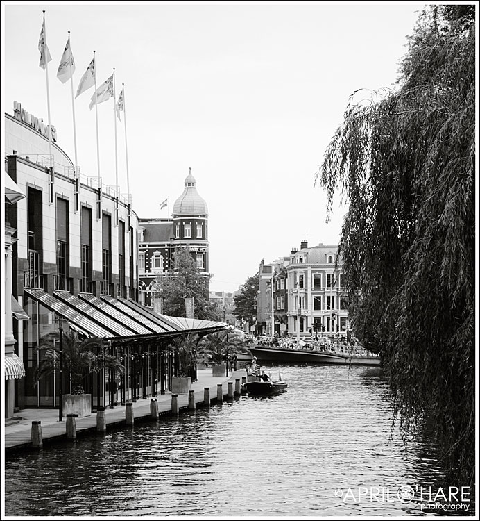 B&W Amsterdam Canal Photo