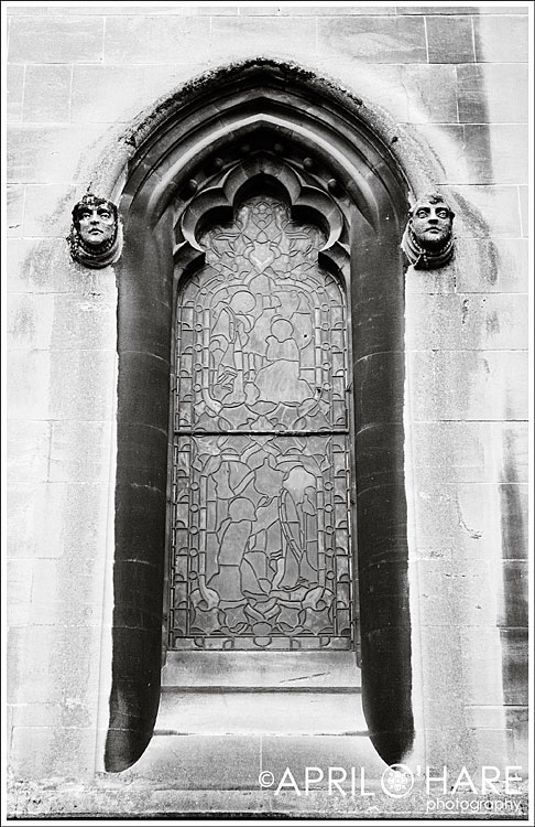 Window on a church in Cambridge UK