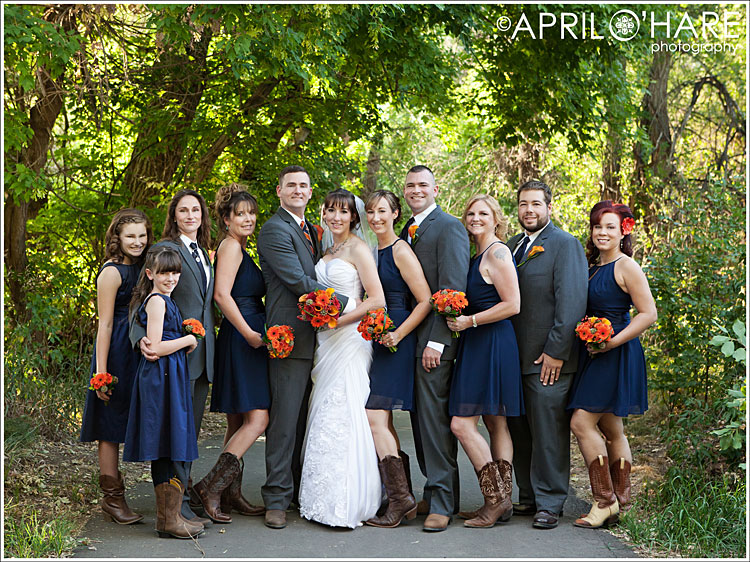 Blue and Orange Denver Broncos Wedding in Colorado