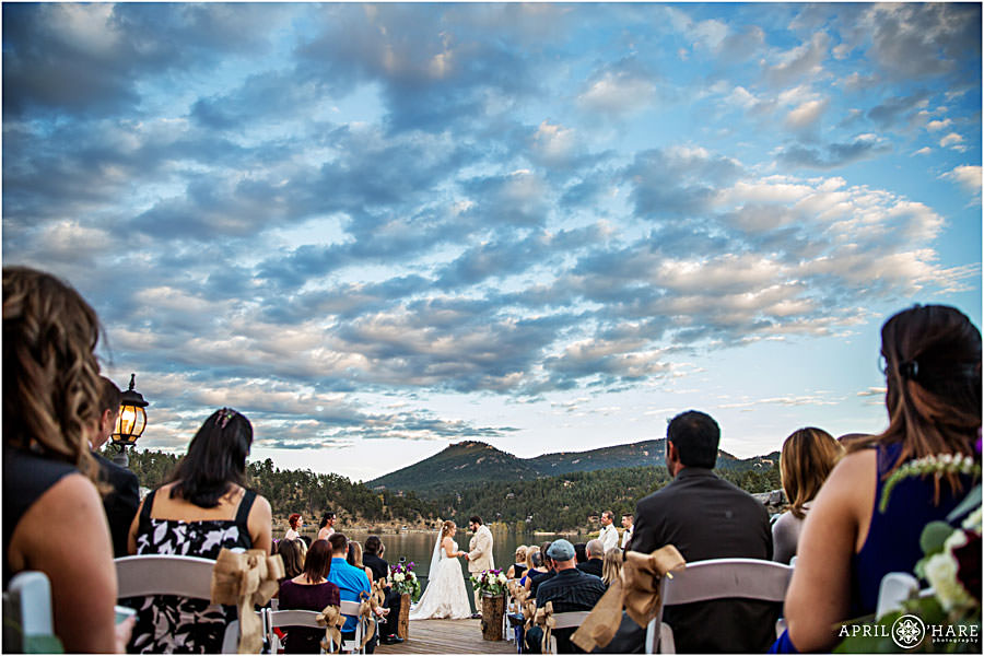 Sunset Wedding Ceremony at Evergreen Lake House