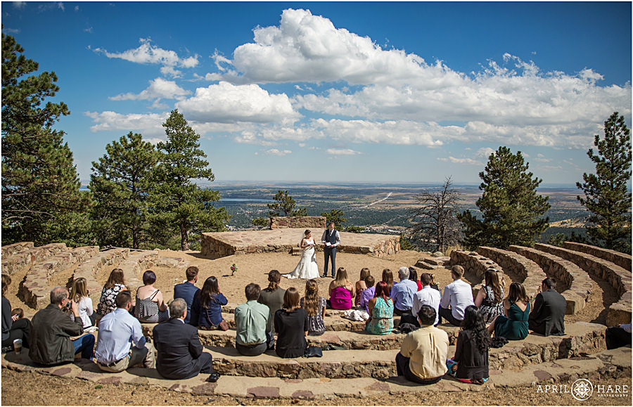 Sunrise Amphitheater Wedding in Boulder on a Sunny Day