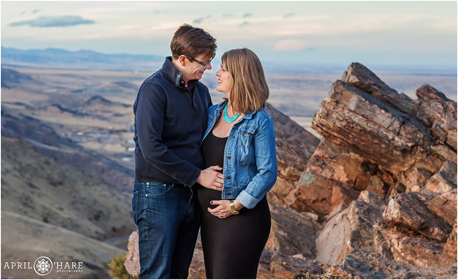 Lookout Mountain Maternity Photos at Buffalo Bill Museum with views of Golden