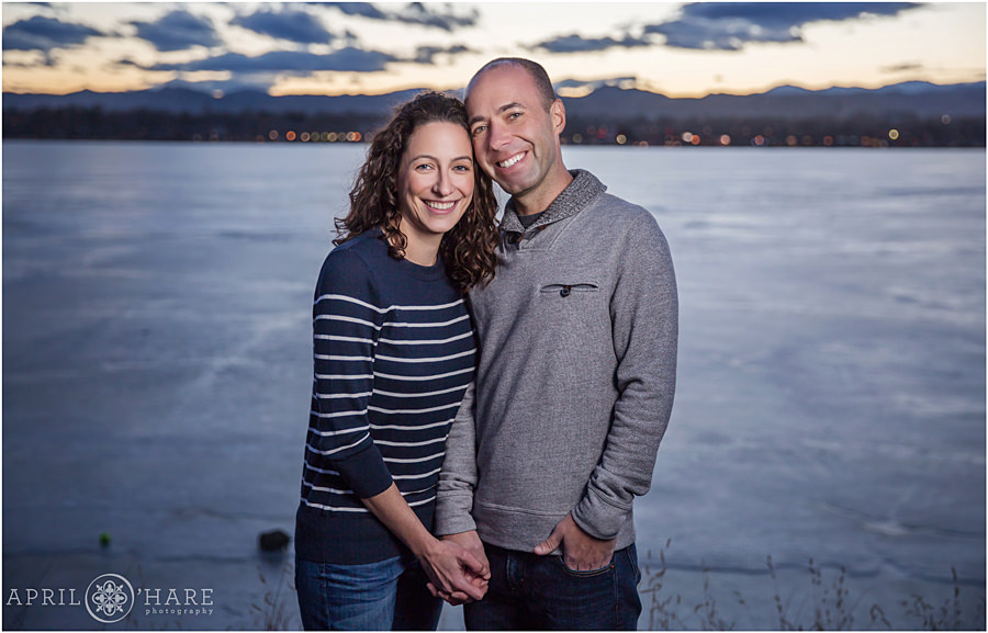 Denver Winter Engagement Photography at Sloans Lake