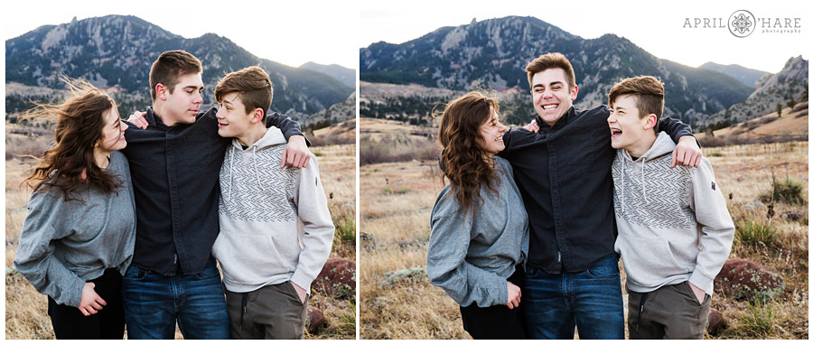 Outdoor Winter Family Photos in Boulder at South Mesa Trail