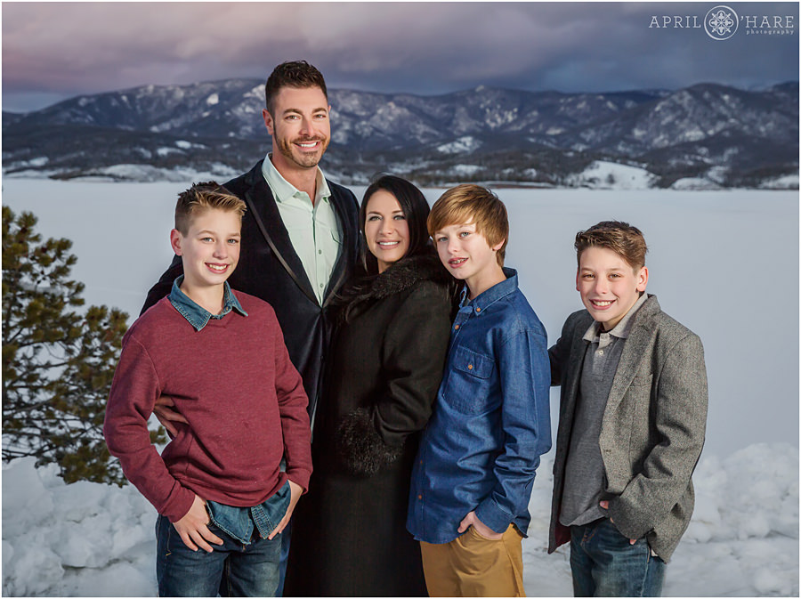 Lake Granby Family Photos during winter in Grand County Colorado