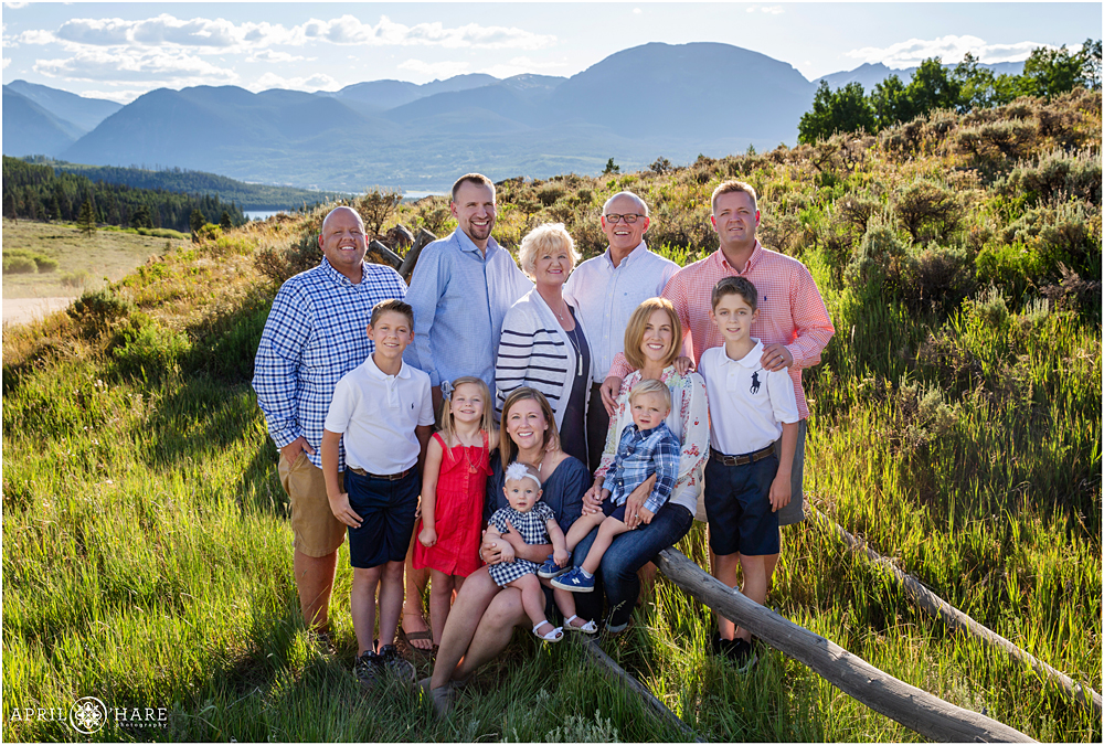Extended Family Group Photo Near Prospector Campground in Summit County Lake Dillon Colorado