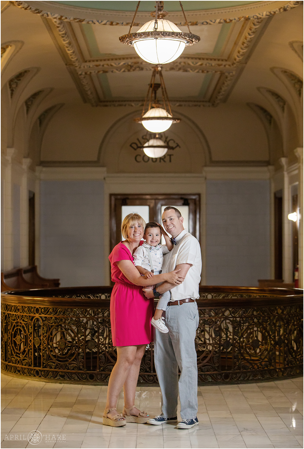 Beautiful family portrait inside the Weld County Court in Greeley Colorado