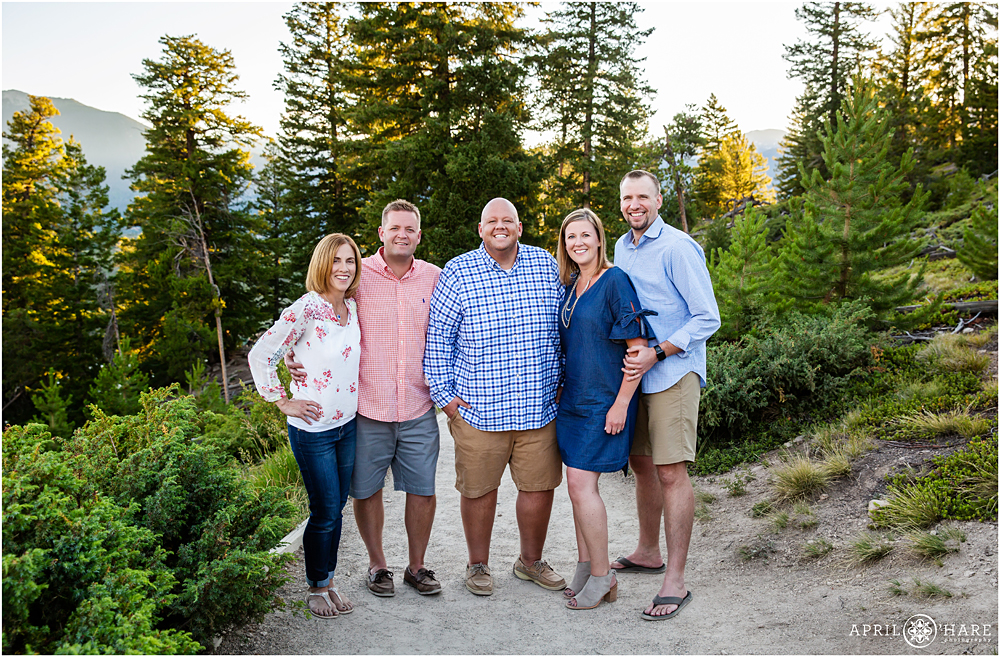 Adult siblings and their spouses picture from an extended family photography session in Colorado