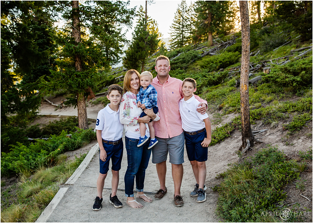 A woodsy family photography session at Sapphire Point near Lake Dillon in Colorado