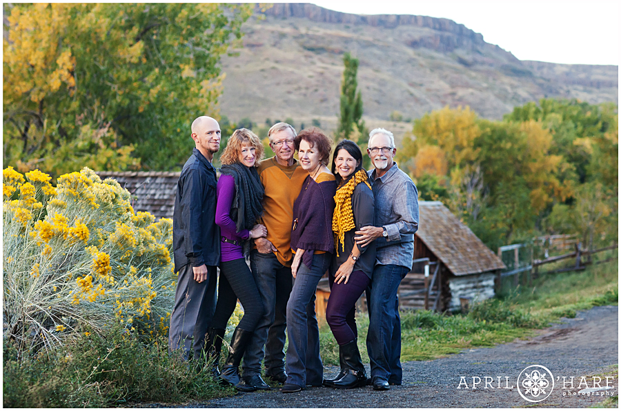 Clear Creek History Park Family Photos with shades of yellow and purple in Golden Colorado
