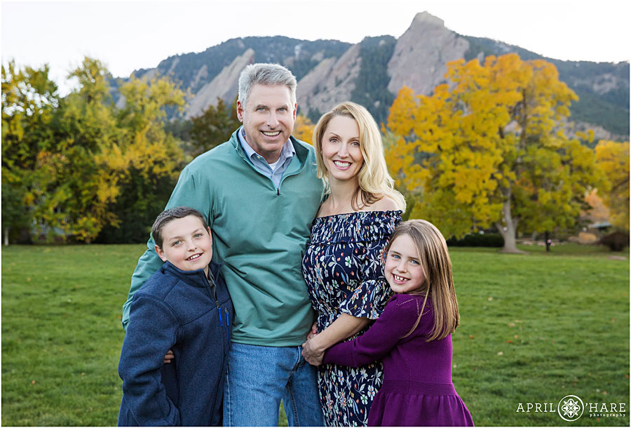 Quintessential Boulder Family Portrait Fall Color Chautauqua Park Family Photos