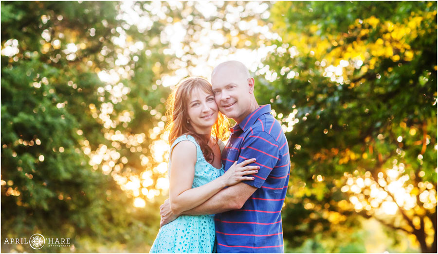 Pretty sunset light at Sloan's Lake Engagement Photos session in Denver