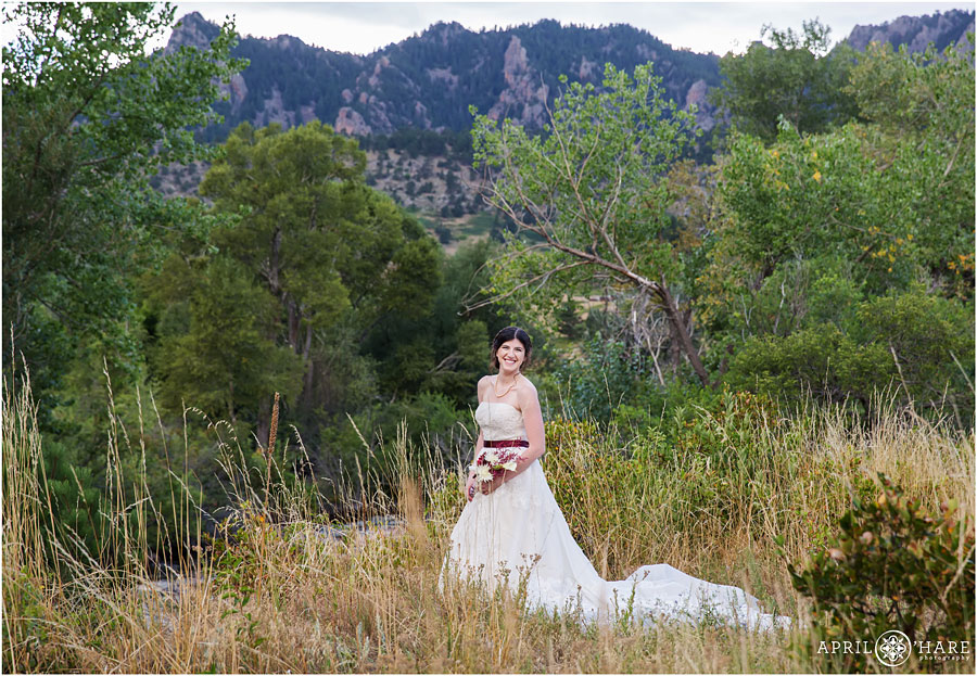 Colorado Bridal Photography in an outdoor space in Boulder