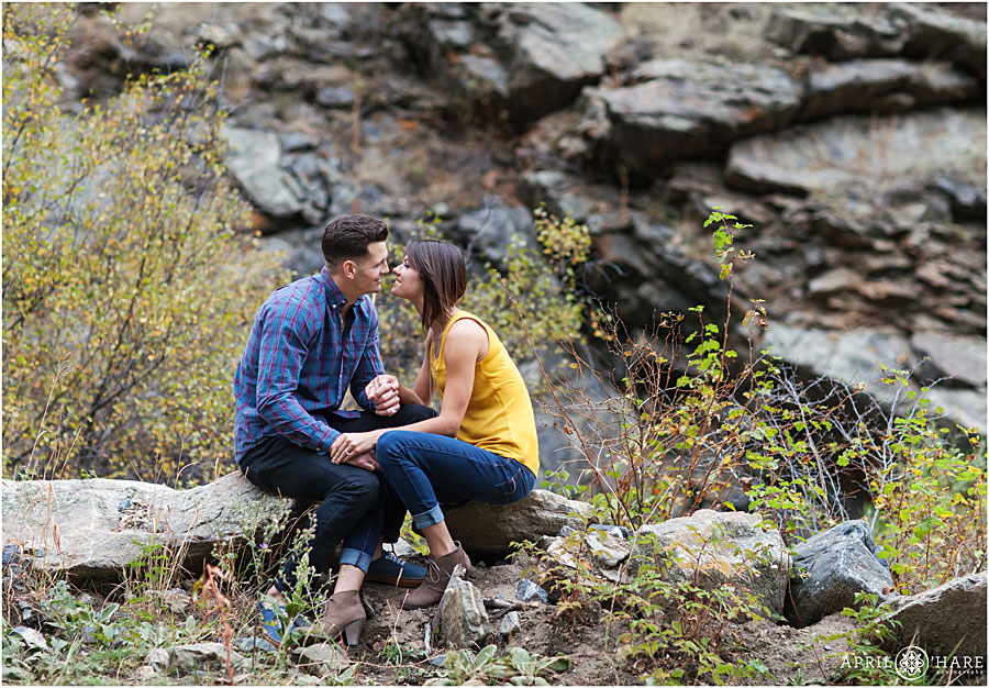 Romantic Clear Creek Canyon Engagement Photos in Golden Colorado