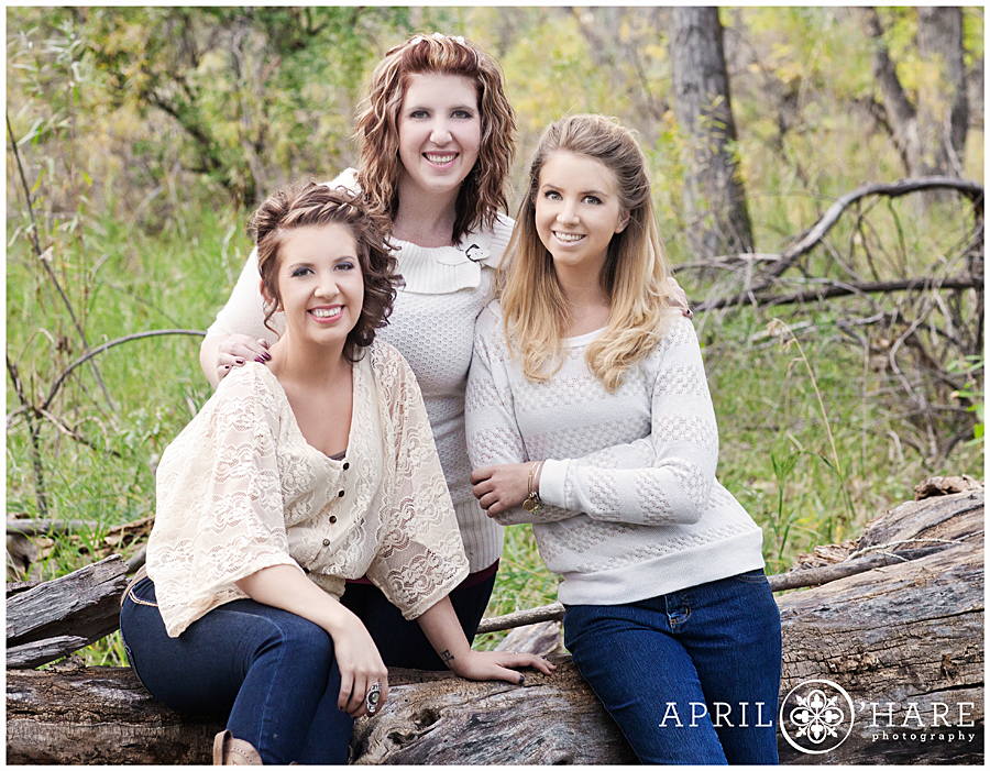Three sisters pose together at their Cherry Creek State Park Family Photosession