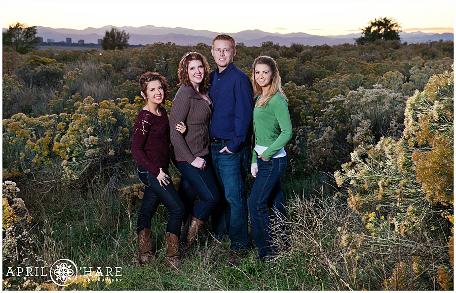 Cherry Creek State Park Family Photos with Gold Sagebrush and Mountain Views