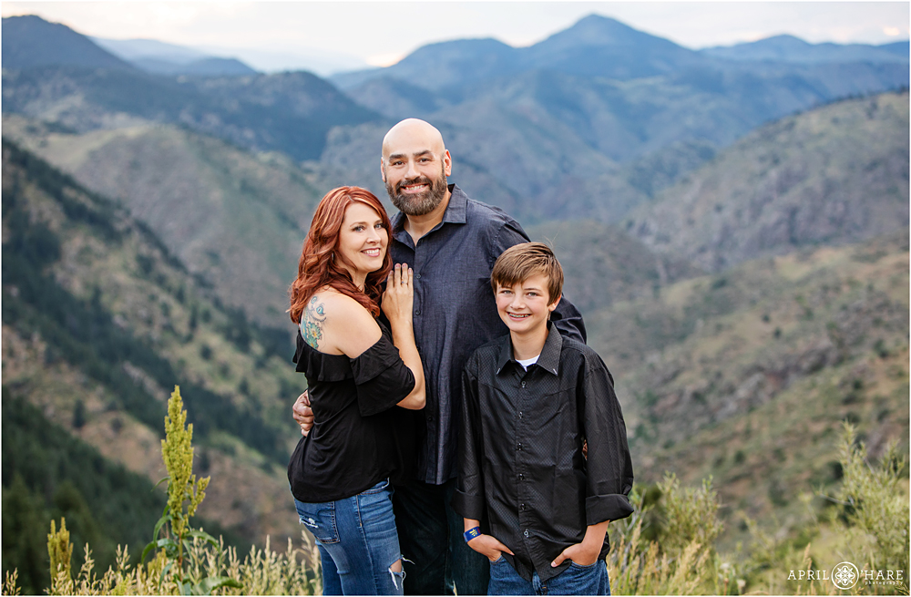 A family portrait at Lookout Mountain in Golden Colorado