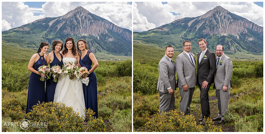 Wedding party portraits created by Crested Butte wedding photographer