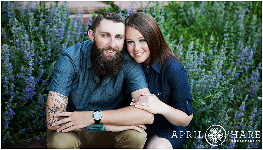 Beautiful Brewery Engagement Photos in the garden at New Belgium Brewery Fort Collins Colorado