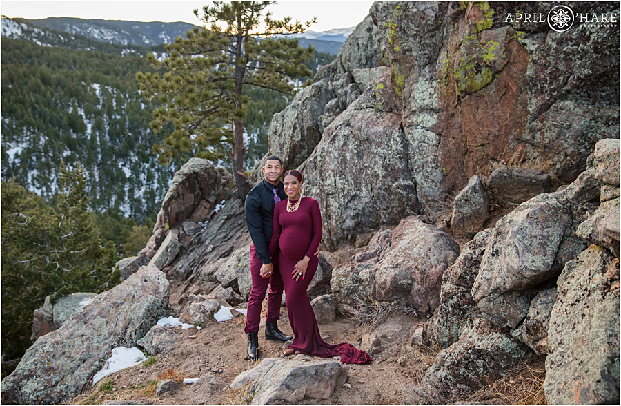 Stunning pregnancy portraits in Boulder at Lost Gulch Overlook in Colorado