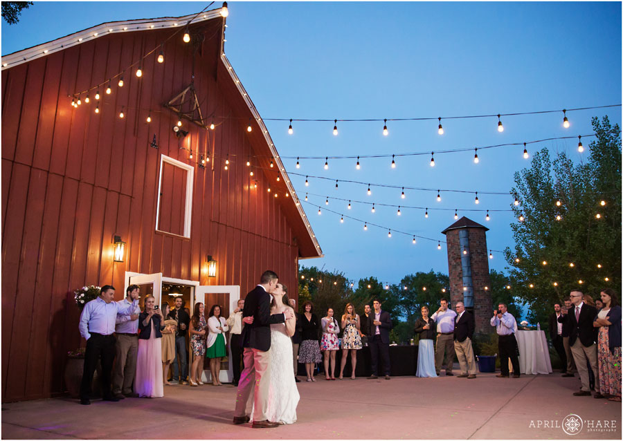 First Dance Wedding photo at Denver Garden Wedding Venue Chatfield Farms