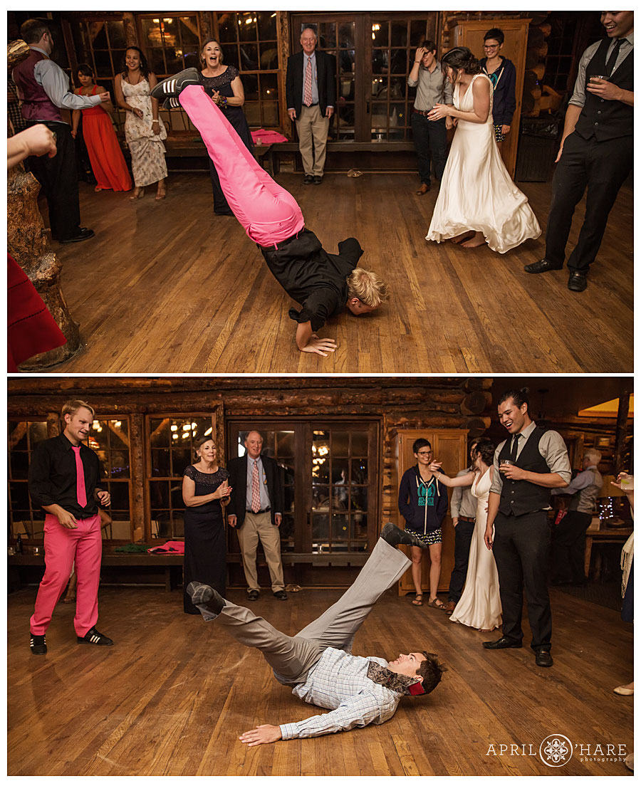 Fun dance floor photos from a Colorado Summer Camp Wedding