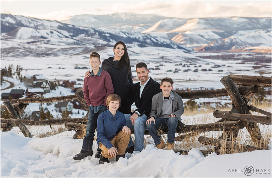 Granby Ranch Family pictures with Mountain Backdrop in Colorado