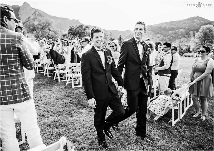B&W photo from a beautiful Boulder Gay Wedding