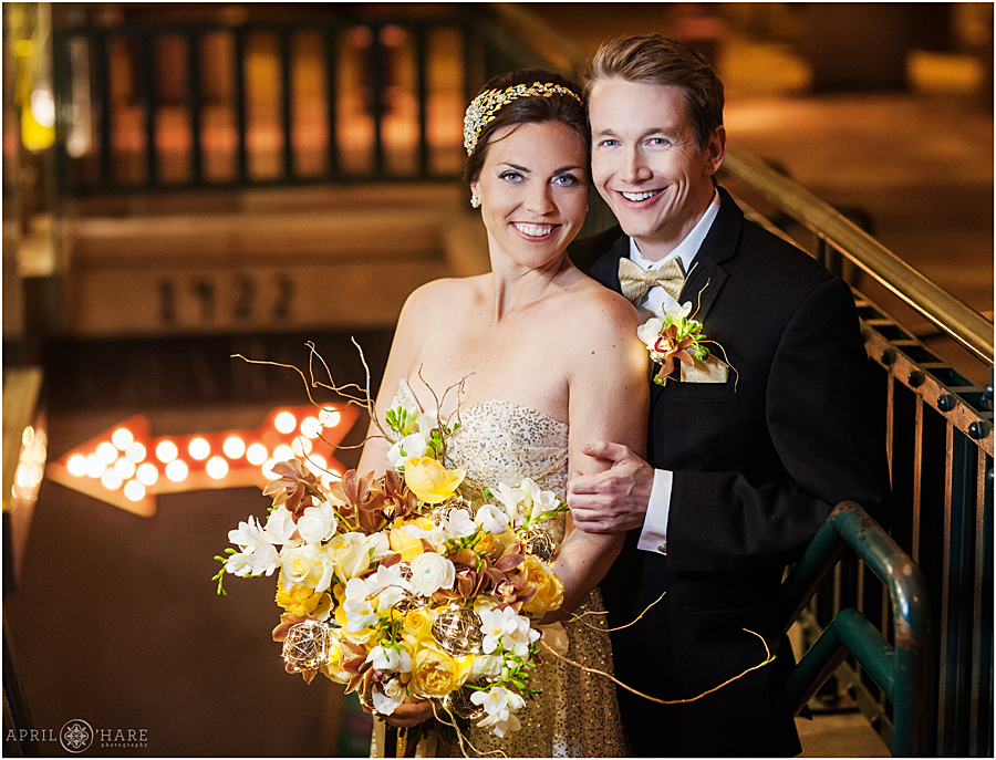 Sparkly wedding details from a Gold Wedding Inspiration Styled session in Denver CO