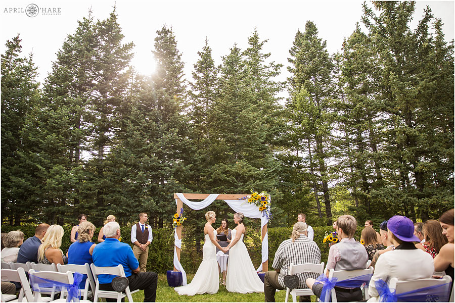 Beautiful Backyard Lesbian Wedding in the mountains of Colorado