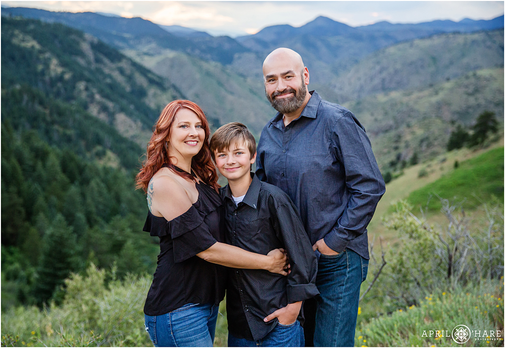 Classic Family photography with Mountain Backdrop at Lookout Mountain in Golden