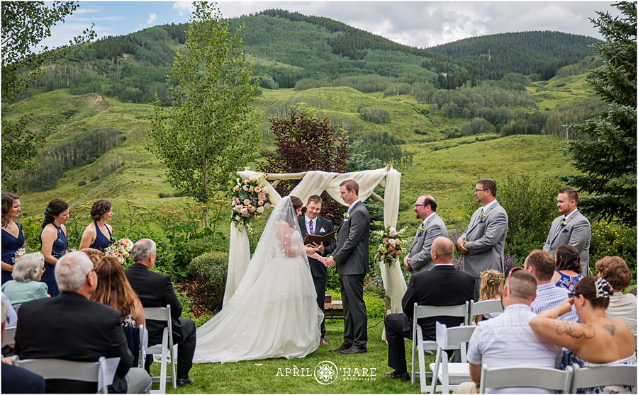 Wedding vows outdoor ceremony from Crested Butte wedding photographer