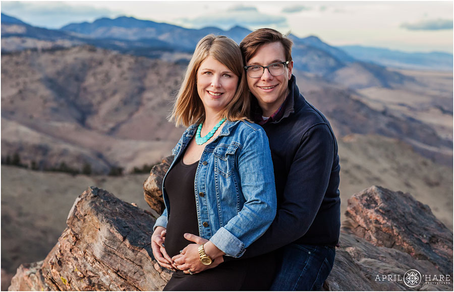 Lookout Mountain Maternity Photos with mountains in the backdrop