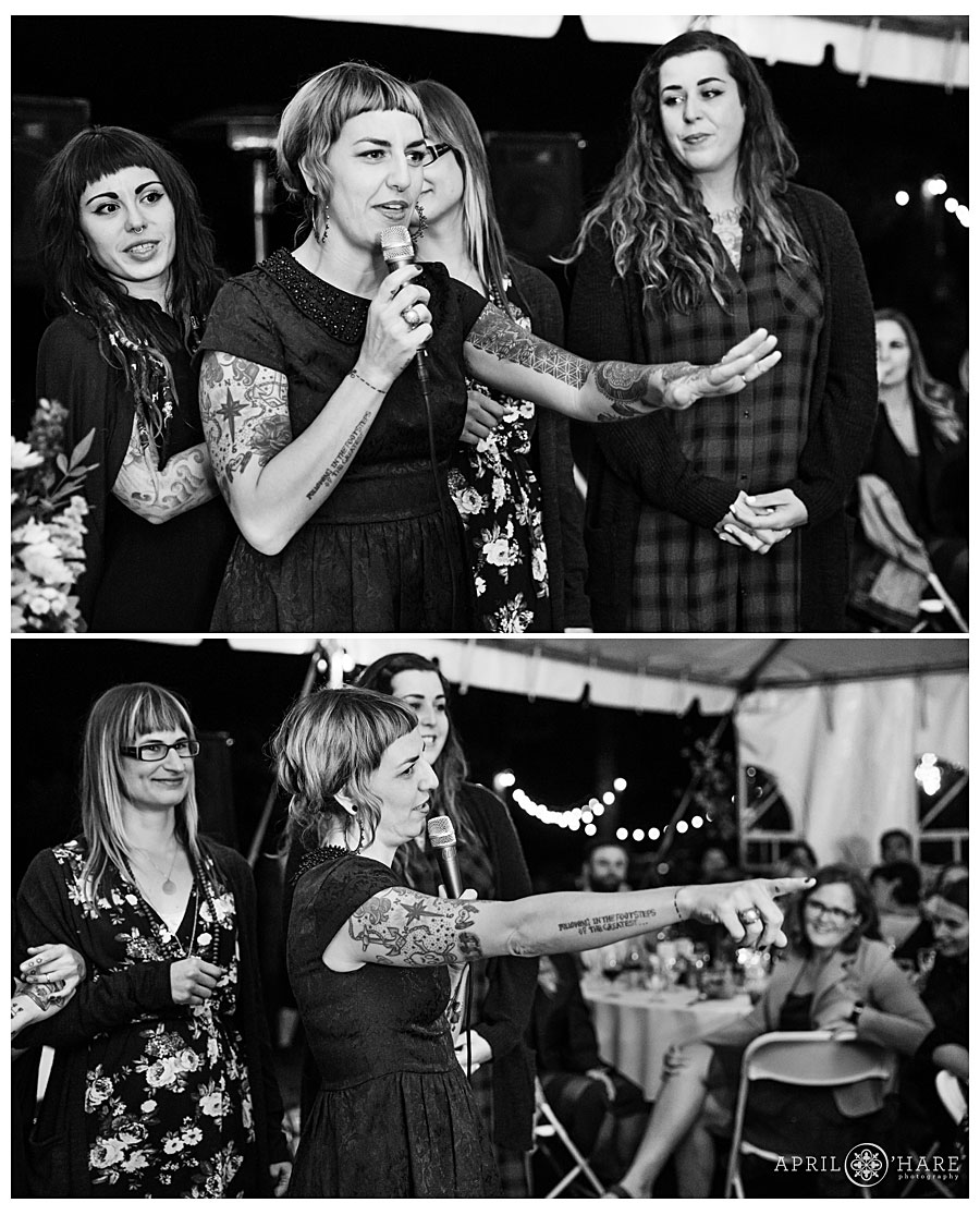 Wedding speeches at a Colorado Lesbian Wedding