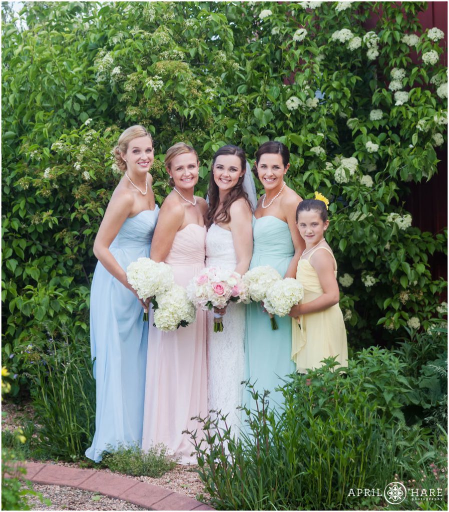Pastel Colored Spring Wedding Photography at a Denver Garden Wedding Venue Chatfield Farms in Colorado