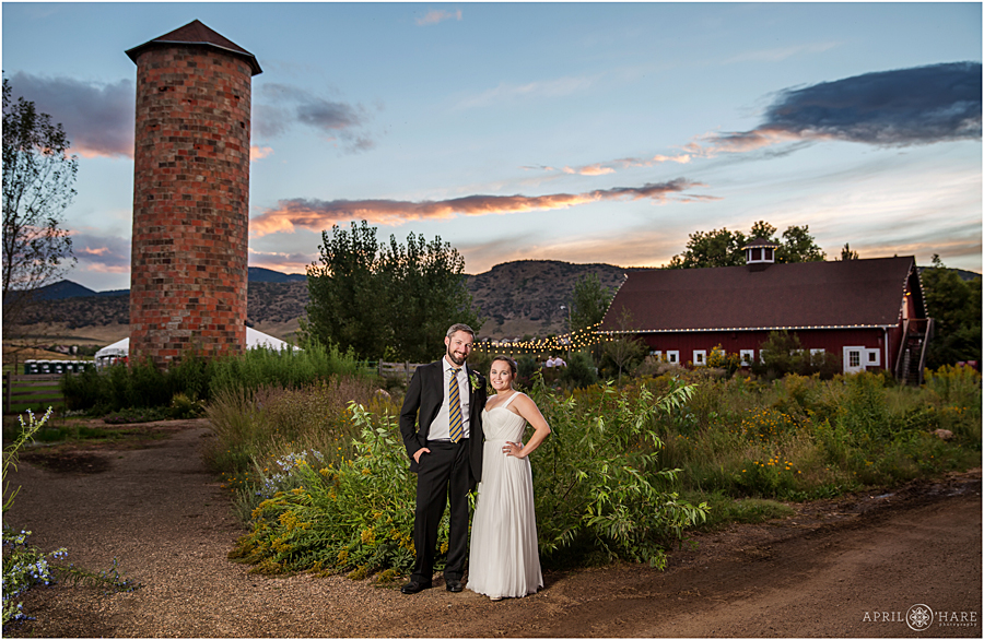 Denver Botanic Gardens Chatfield Farms at Sunset at Rustic Wedding Venue in Colorado