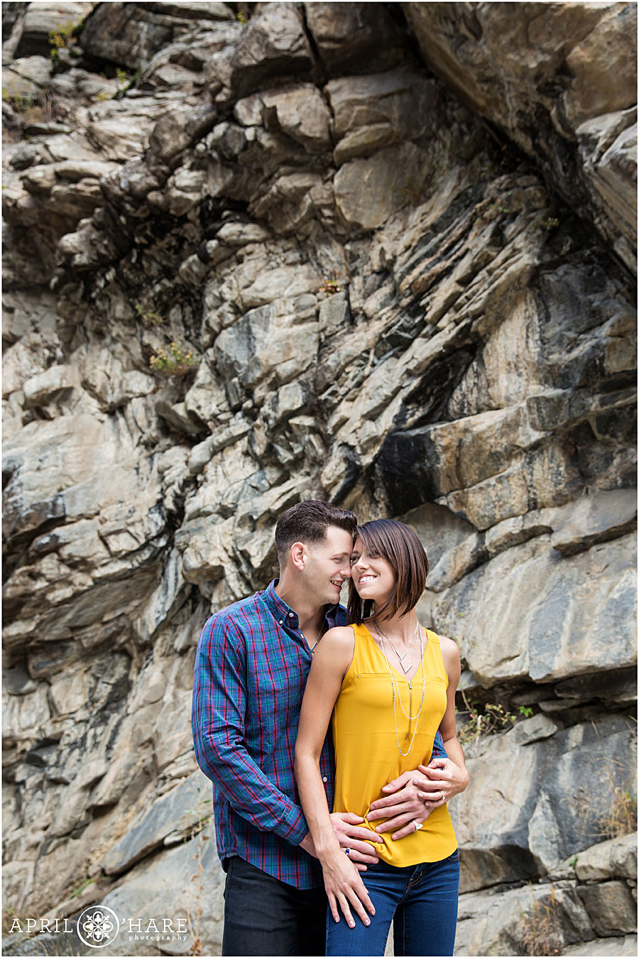 Beautiful engagement photos in a popular rock climbing area Clear Creek Canyon