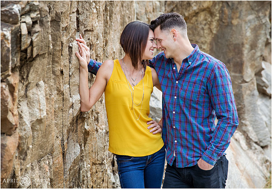 Cute engagement pictures in Clear Creek Canyon near Golden