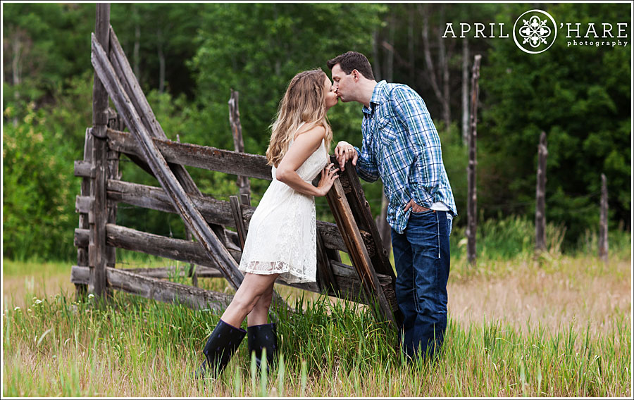 Romantic engagement photos at Sylvan Lake State Park in Colorado