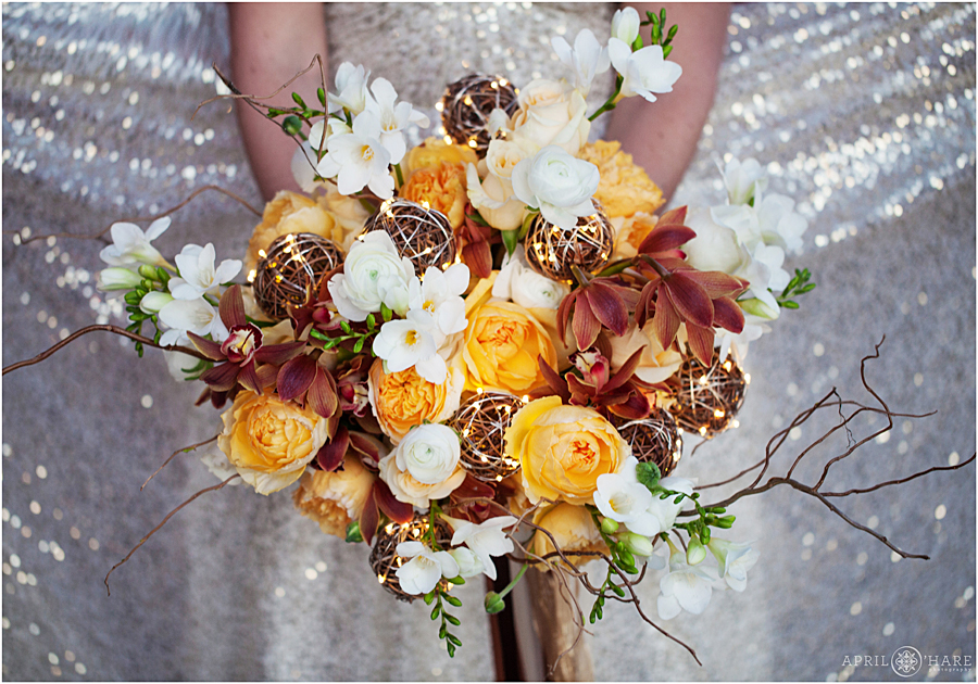 Sparkly glitter wedding details from a Gold Wedding Inspiration styled session 