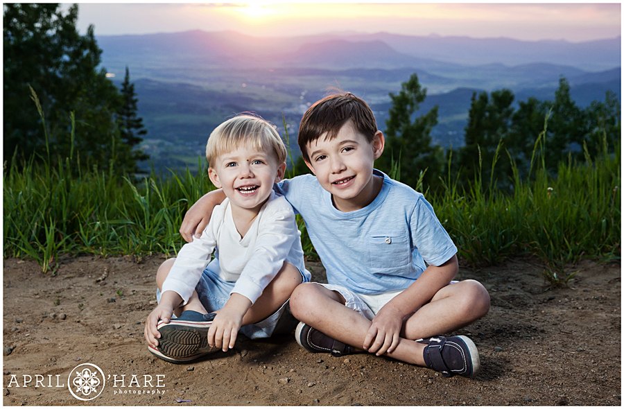 Beautiful sunset at Steamboat Resort for a Steamboat Springs Family Photographer