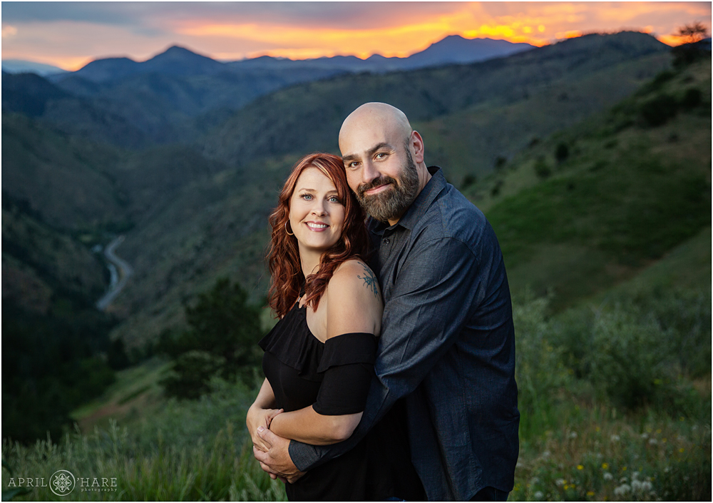 Beautiful Colorful Colorado Sunset Couples Portrait
